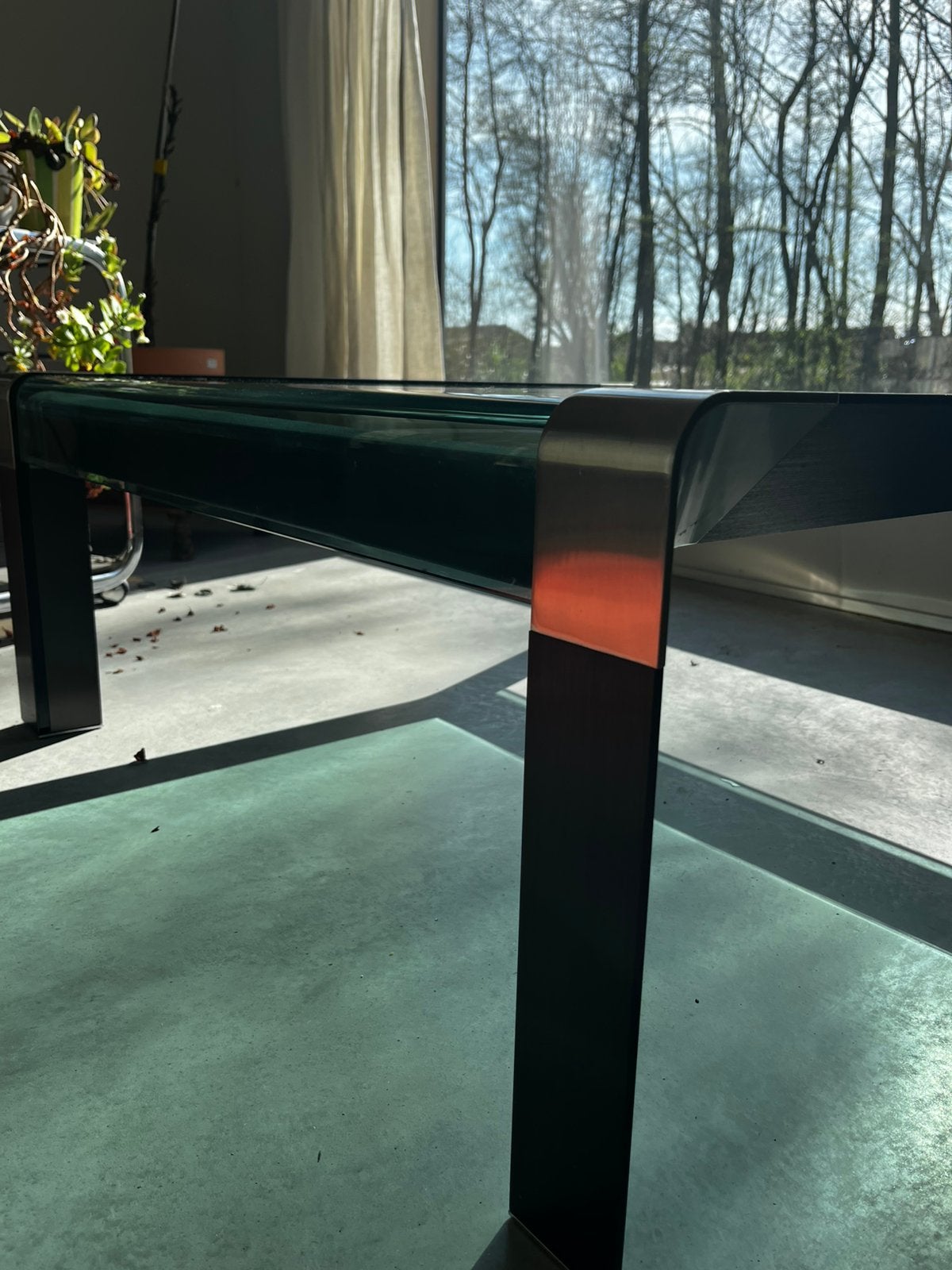 Jaren 70 salontafel, Ophalen, Vierkant, Zo goed als nieuw, Glas