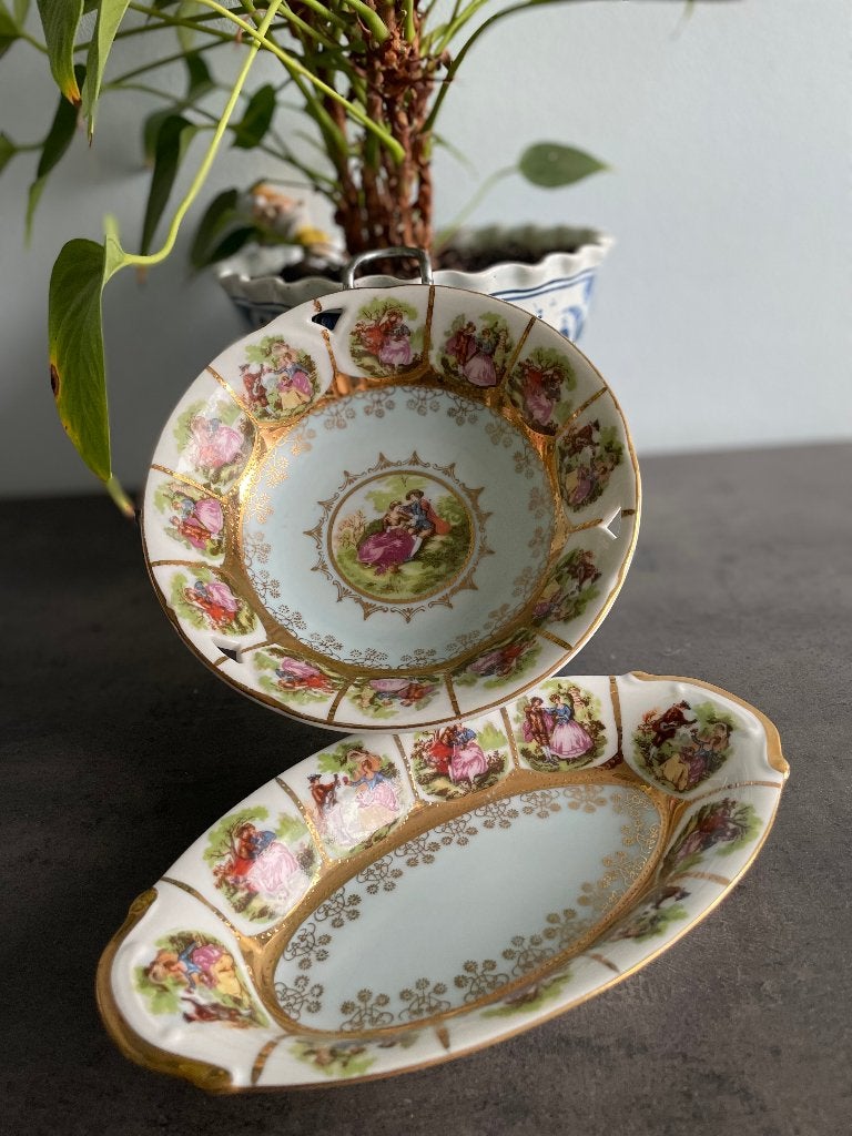 Assiette et bol en porcelaine vintage, Enlèvement