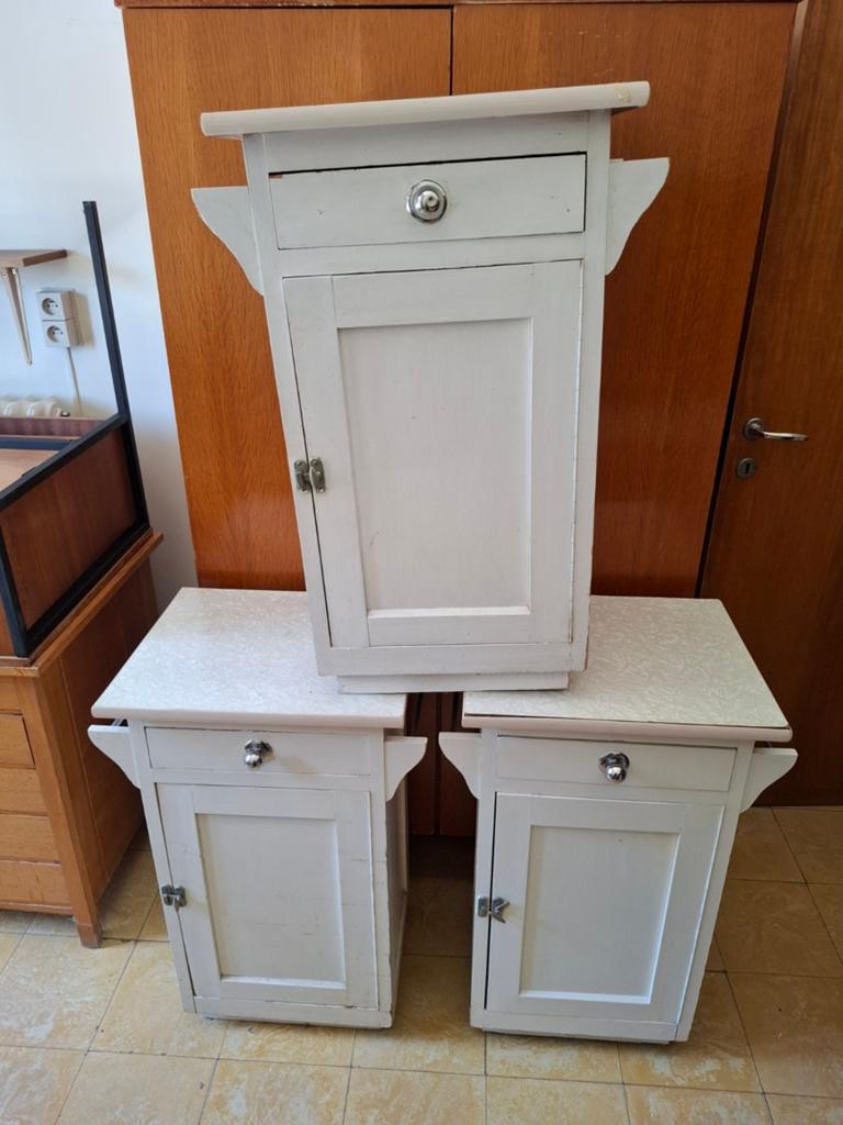 Lot de 3 tables de chevet vintage années 50/60, Enlèvement, Inconnu, Inconnu, Inconnu