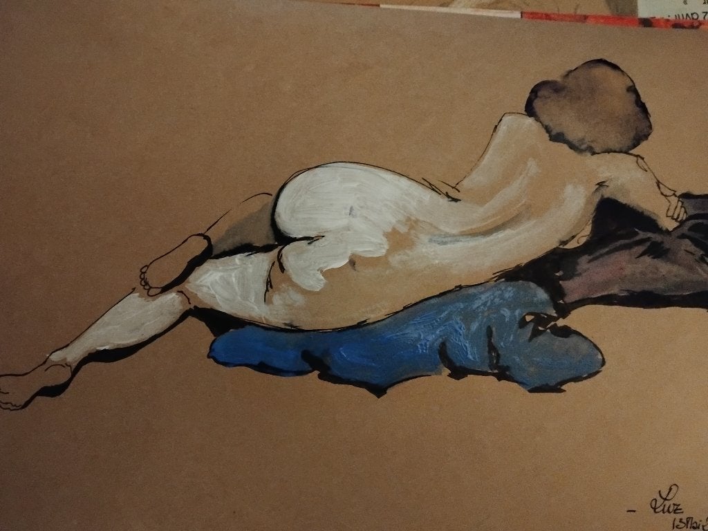 Portret van Luz, Acrylverf, Papier/karton, Portret, Verzenden