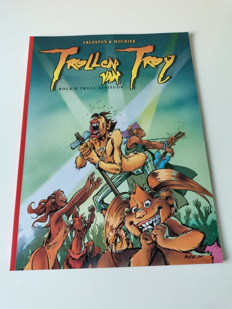 Trollen van Troy - stripverhaal - 8 Rock 'n Troll attitude, Eén stripboek, Ophalen of Verzenden, Zo goed als nieuw