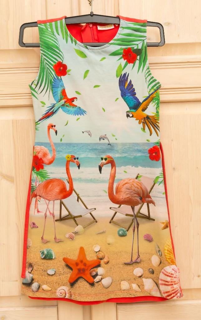 Zomerkleedje flamingo's van Someone, maat 140, Kinderen en Baby's, Gebruikt, Meisje, Ophalen of Verzenden, Someone