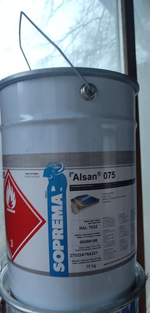 Résine d étanchéïté Soprema Alsan 075 bidon de 10kg neuf, Enlèvement, Neuf, Autres matériaux