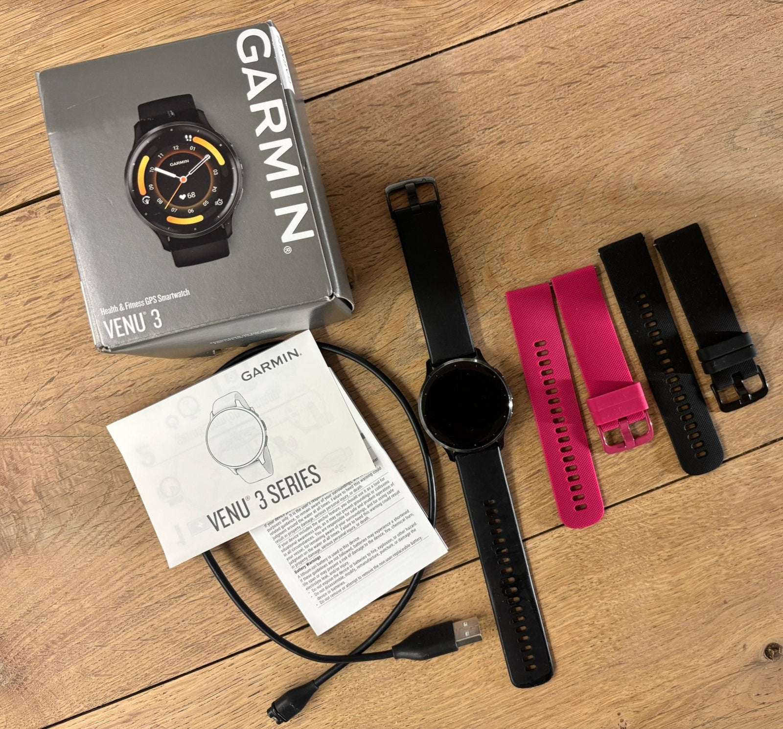 Garmin Venu 3 te koop, Gebruikt, Zwart, Ophalen of Verzenden, Waterdicht
