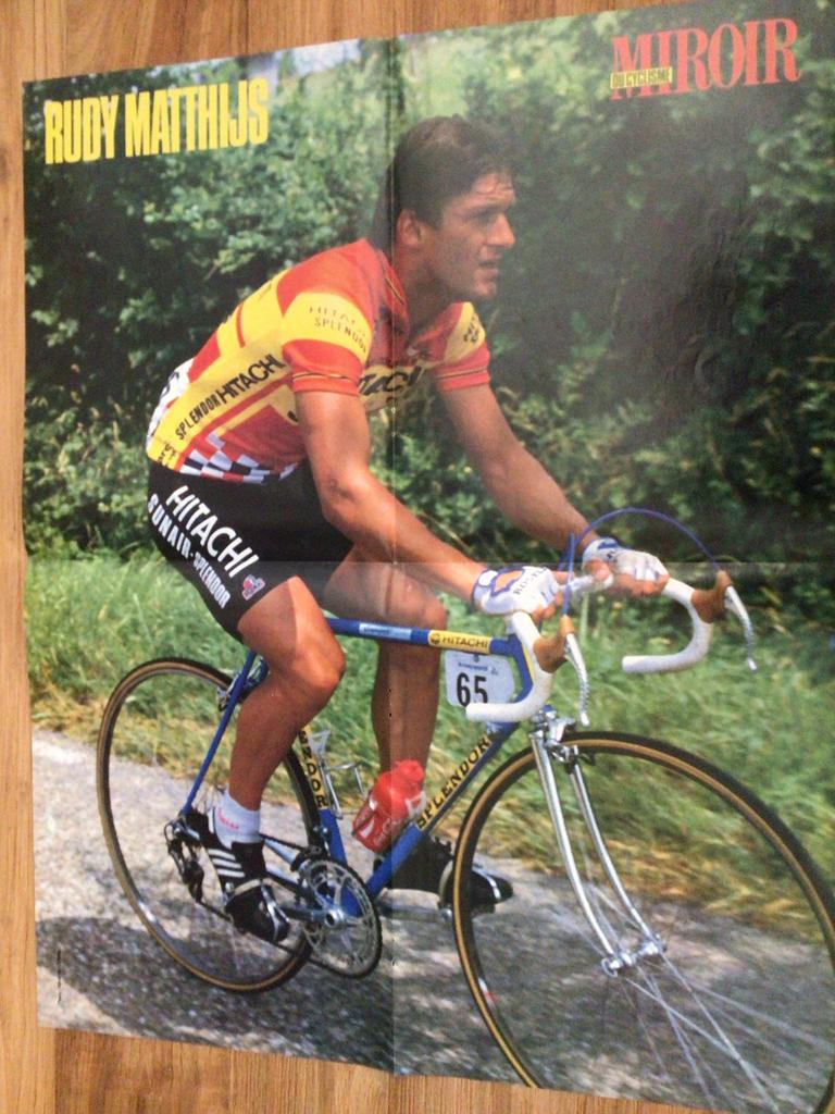 Wielerposter team splendor hitachi rudy matthijs, Verzenden, Zo goed als nieuw