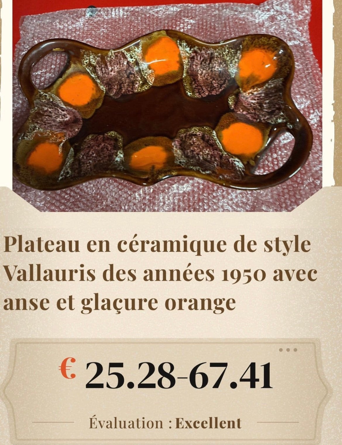 ZEER MOOI VALLAURIS-PLATEAU JAAR 50, Ophalen