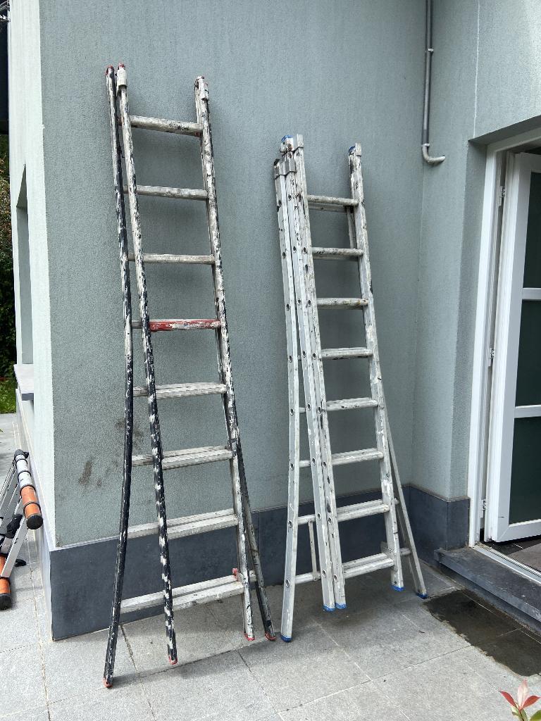 2 échelles aluminium professionnelles, Enlèvement, Utilisé, Échelle, 2 à 4 mètres