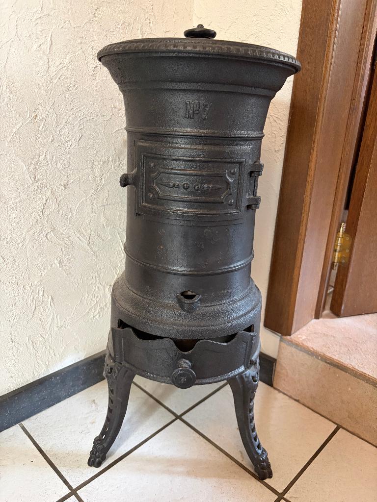Poêle cylindrique en fonte, Maison & Meubles, Enlèvement, Utilisé