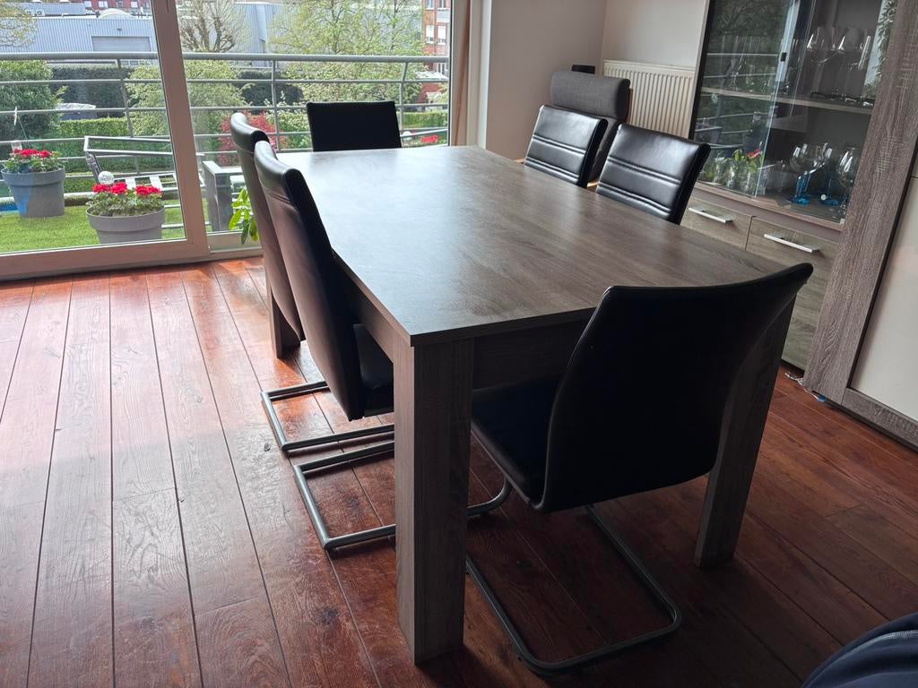 Eettafel met 6 stoelen, Ophalen, Gebruikt, 4 tot 6 stoelen