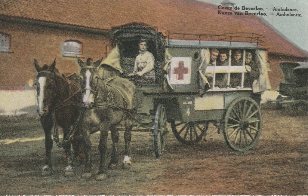 Postkaart rode kruis Kamp van Beverloo Ambulantie, Verzenden, Ongelopen, Limburg