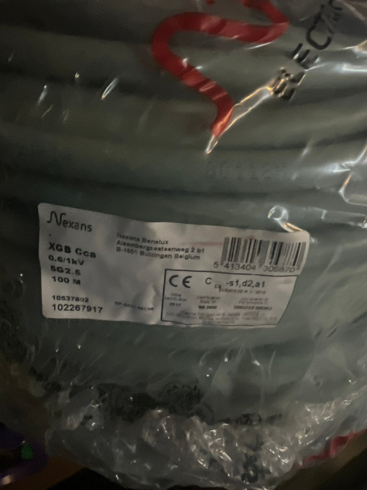 Nexans elektriciteitskabel 5G2,5 – 100 meter – Nieuw, Doe-het-zelf en Bouw, Elektriciteit en Kabels, Ophalen, Zo goed als nieuw