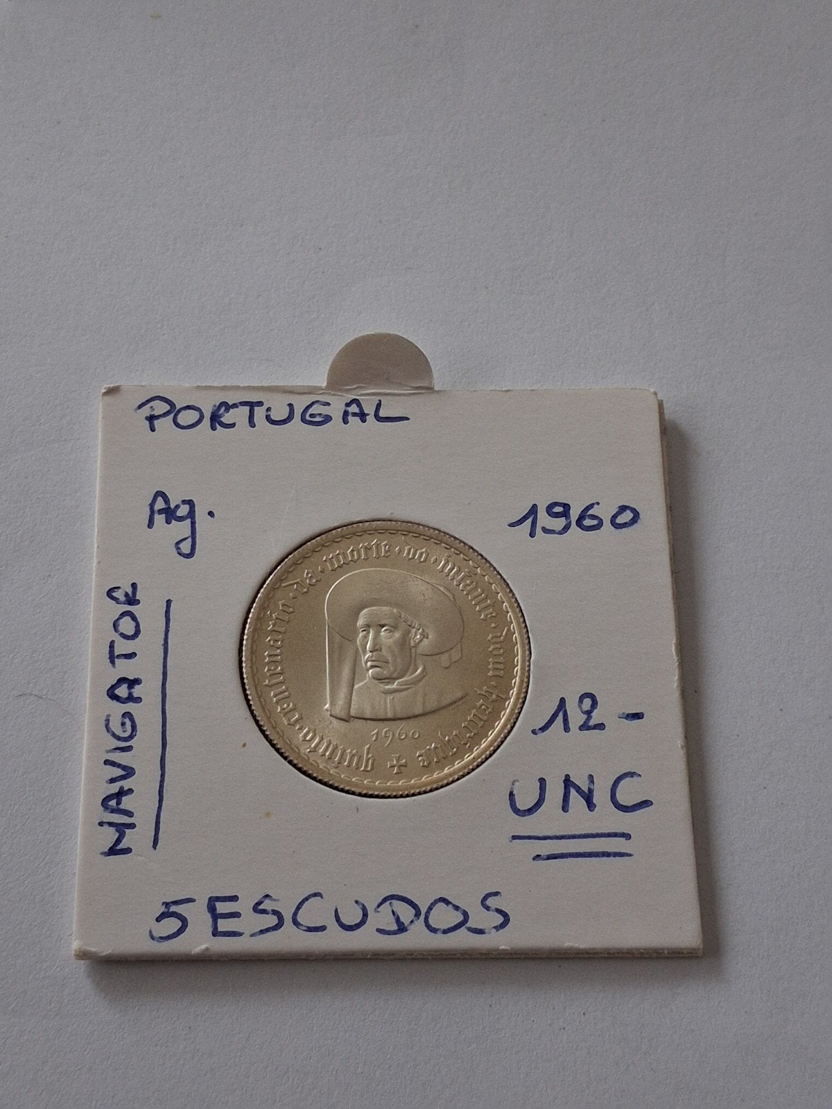 portugal 5 escudos 1960 AG IN NIEUWSTAAT !!geres kraaier, Ophalen of Verzenden