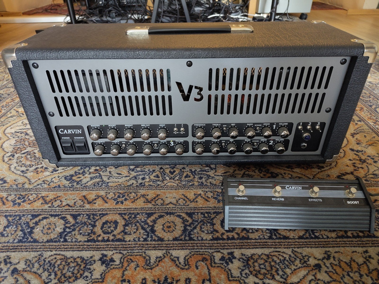 Carvin V3 100 watt 3-channel amp, Musique & Instruments, Enlèvement, Utilisé, Guitare, 100 watts ou plus
