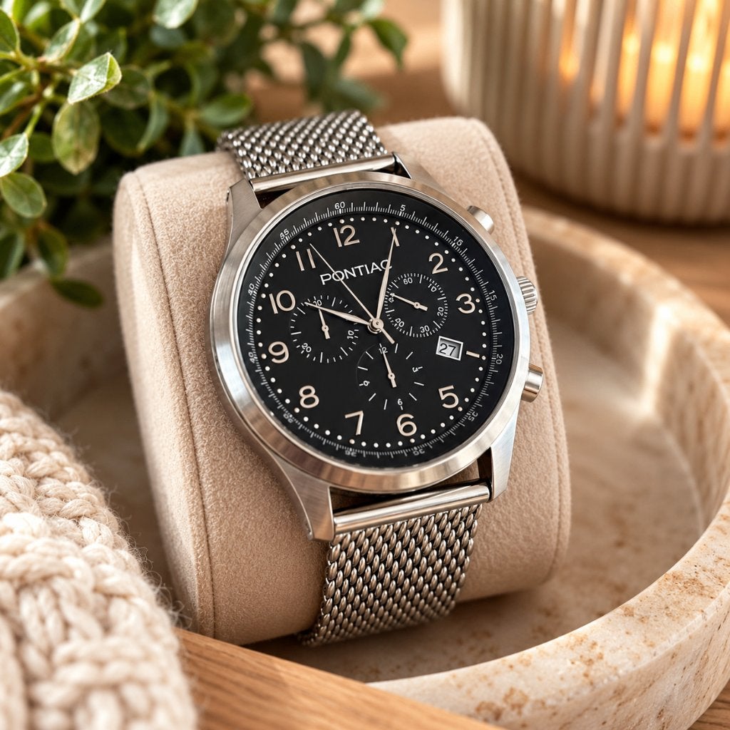 PONTIAC SWISS CHRONOGRAPH – ZWITSERSE PRECISIE, Overige merken, Staal, Staal, Polshorloge