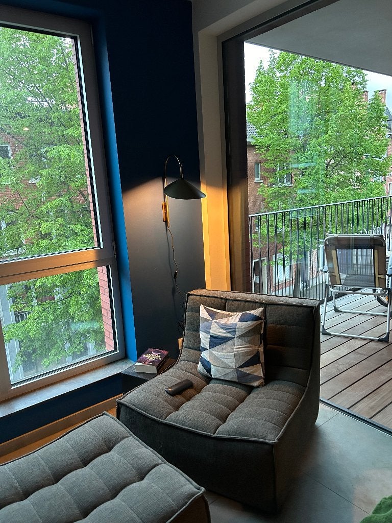 Ethnicraft sofa’s en voetbankje N701, Ophalen, Zo goed als nieuw, Stof