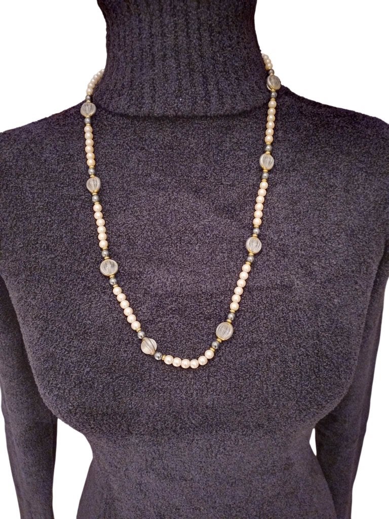 Collier fantaisie à perles vintage 1970/1980, Bijoux, Sacs & Beauté, Bijoux anciens, Enlèvement, Autres matériaux, Collier