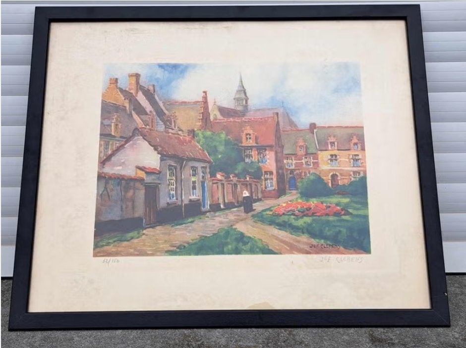 lithographie signe jef clerens, Antiek en Kunst, Ophalen of Verzenden, Lithografie