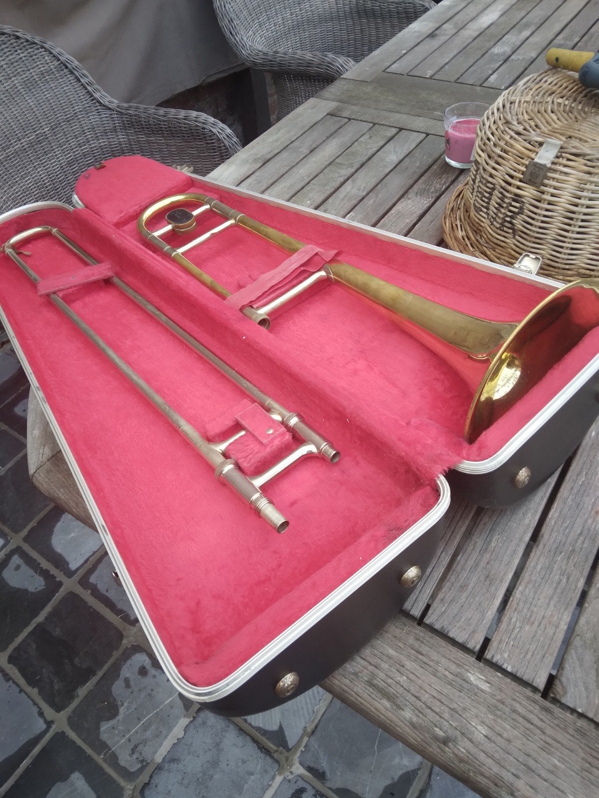 besson Engeland  schuiftrombone, Muziek en Instrumenten, Blaasinstrumenten | Trombones, Ophalen, Met koffer