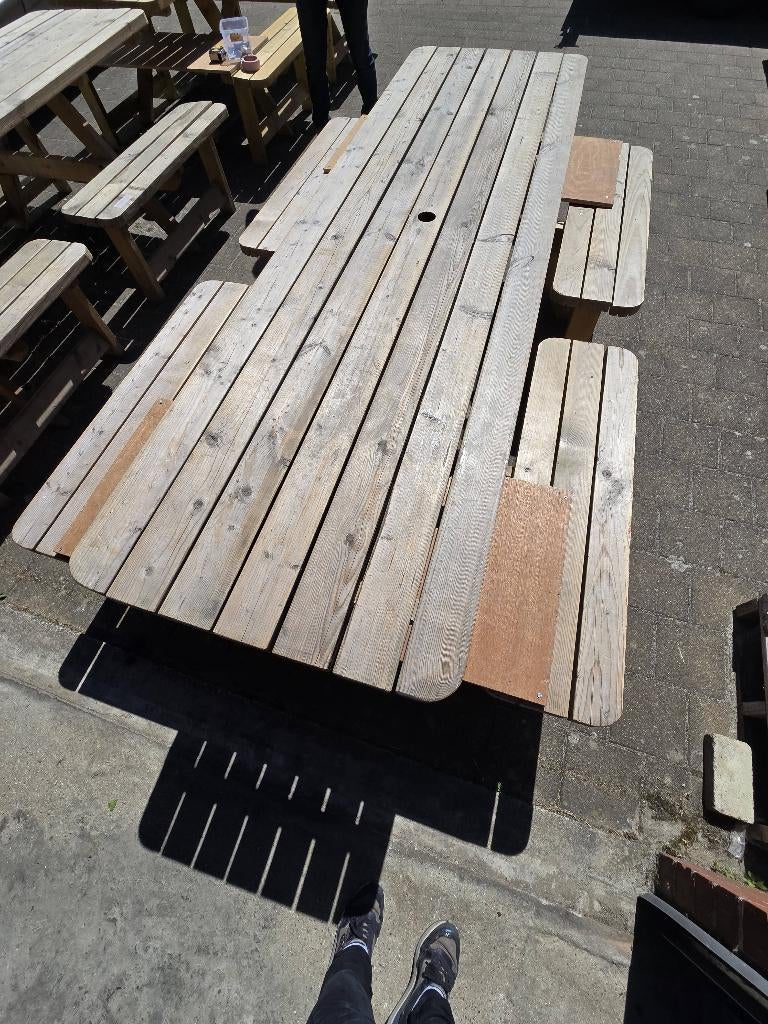 Picknick tafel nr 3, Ophalen, Gebruikt, Rechthoekig, Hout