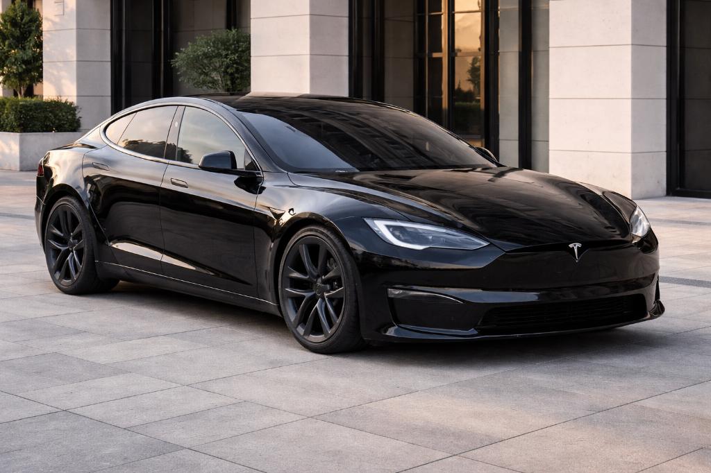 Tesla Model S (slechts 39.000km), Auto's, Automaat, Model S, Zwart, Leder
