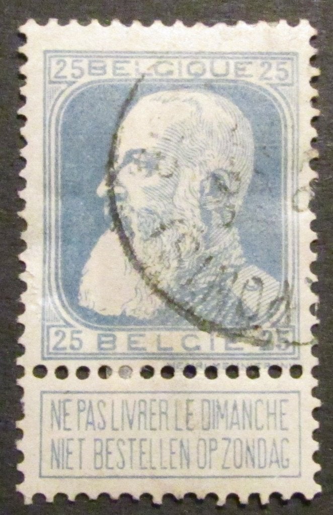 25 centiemen Leopold II uit 1909 afgestempeld, Postzegels en Munten, Met stempel, Koninklijk huis, Frankeerzegel, Ophalen of Verzenden