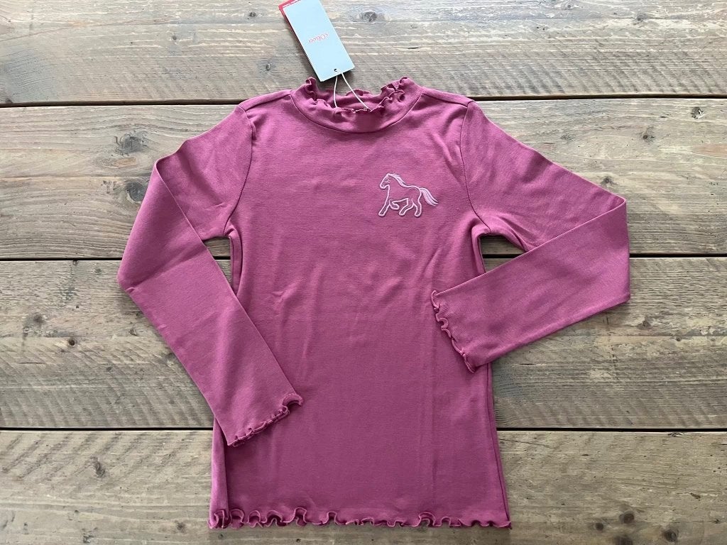 S OLIVER roze longsleeve paardje 128 - 134 (nieuw), Meisje, Nieuw, Ophalen of Verzenden, Shirt of Longsleeve
