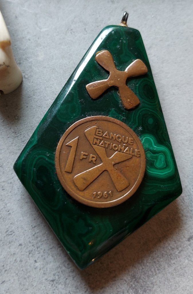 Malachiet sieraden Congo Katanga. Munteenheid. 1961, Verzenden