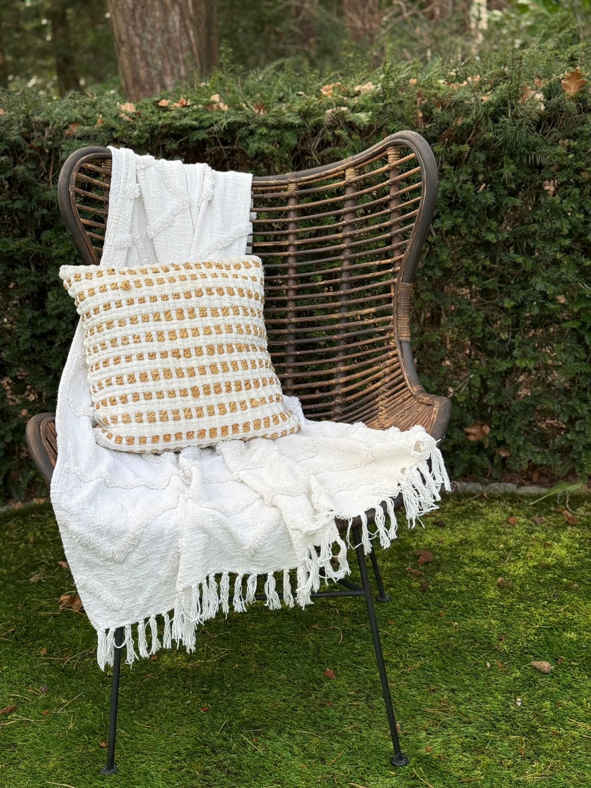 rieten vlinderstoel, Ophalen, Zo goed als nieuw, Riet of Rotan, Boho/ landelijk