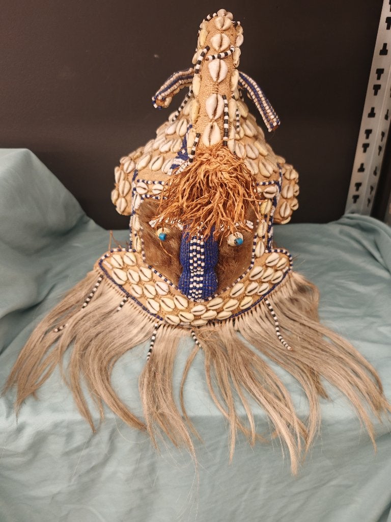 Traditioneel Afrikaans helmmasker, Antiek en Kunst, Natuurlijk materiaal, Afrika, Masker, Handgemaakt