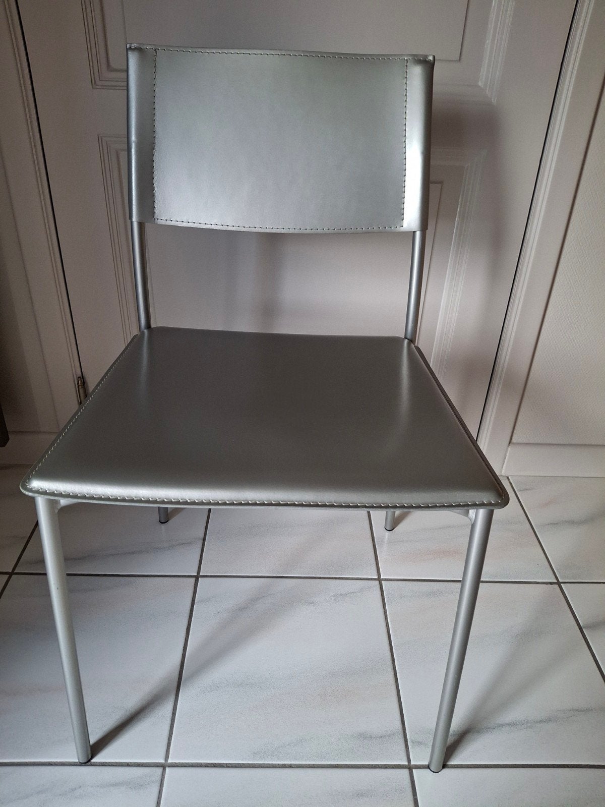 Calligaris stoelen, Ophalen, Grijs, Leer