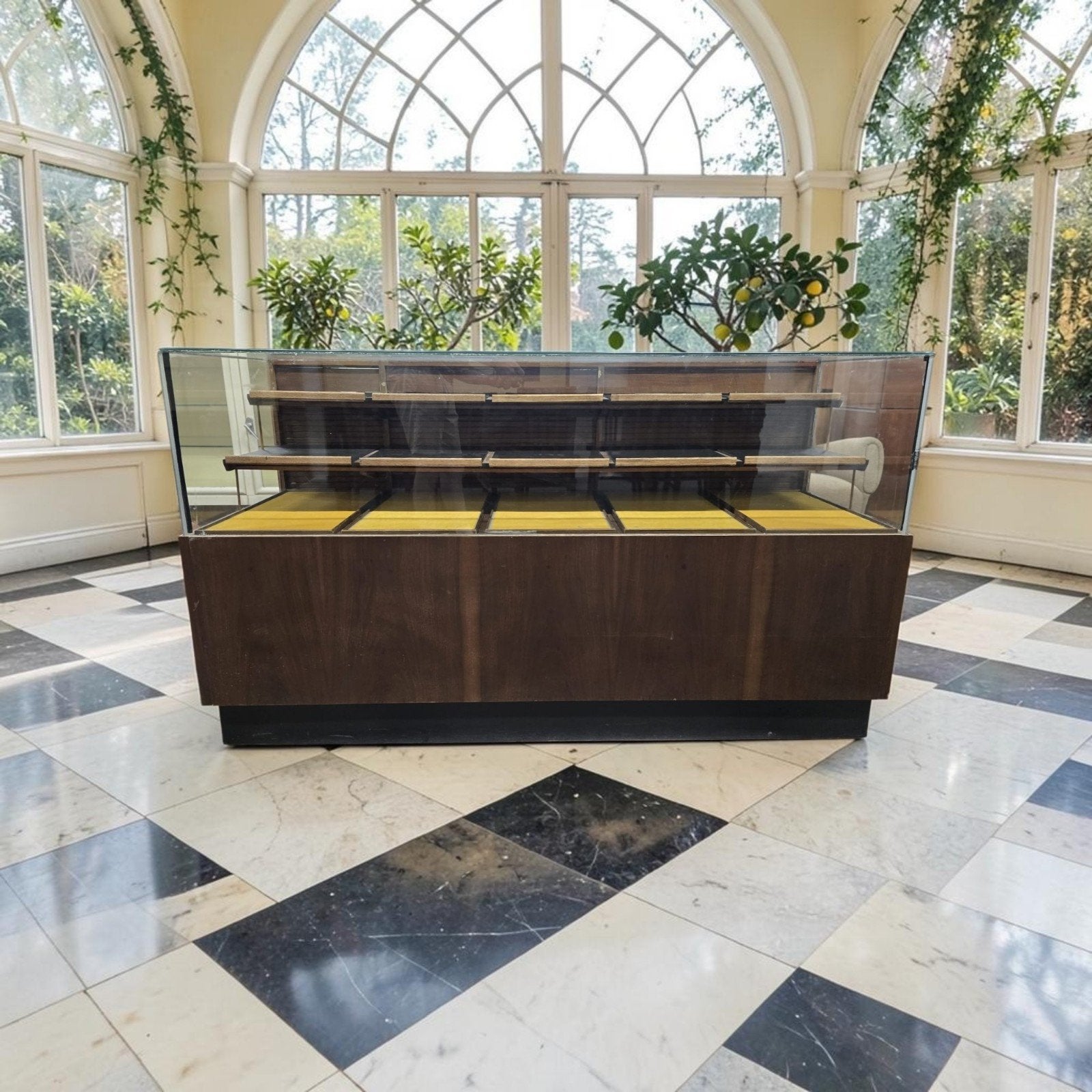 Comptoir/comptoir/vitrine vintage en bois, Enlèvement