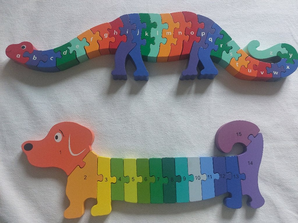 2 houten puzzels cijfers en letters, Kinderen en Baby's, Speelgoed | Kinderpuzzels, Ophalen