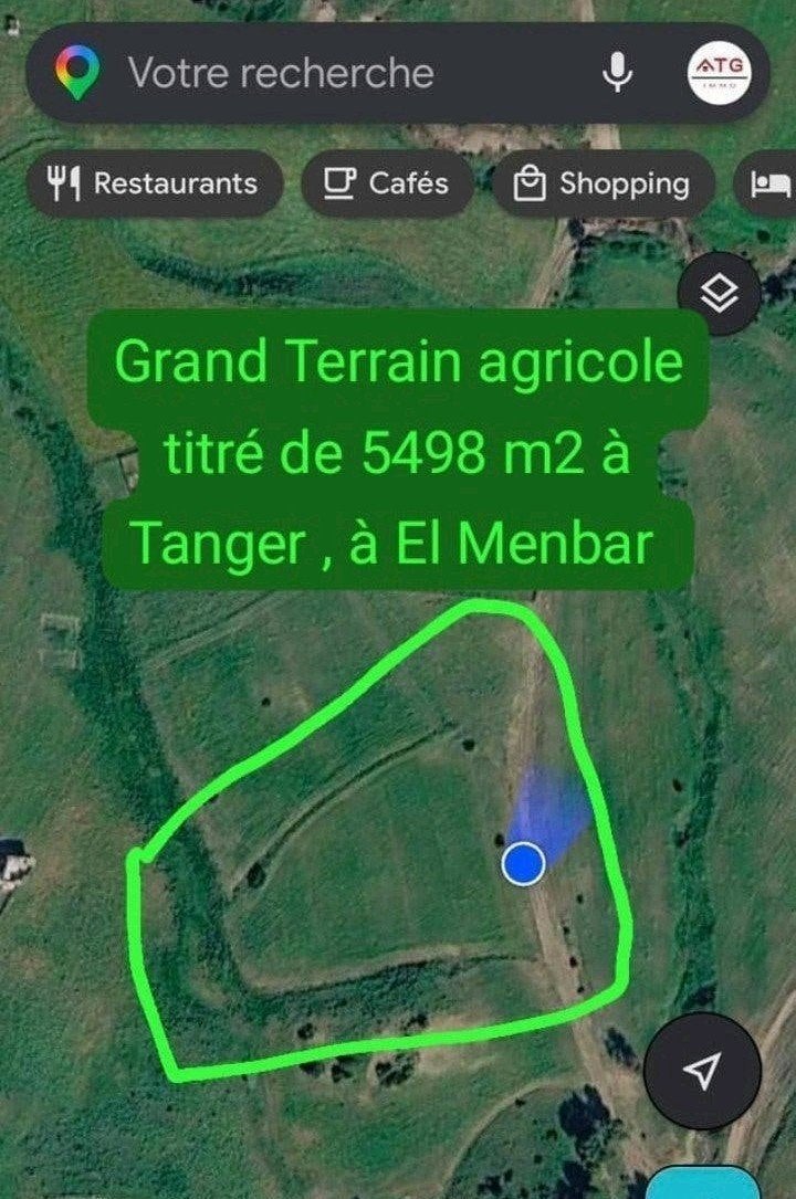 À Vendre – Grand Terrain Agricole titré de 5498 m² à Tanger, Tanger Maroc, Ventes sans courtier, 1500 m² ou plus