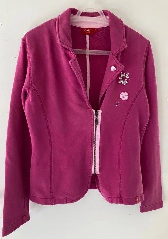 "EDC by Esprit " felroze sweatvest (gilet)met rits - XL/42, Kleding | Dames, Maat 42/44 (L), Ophalen of Verzenden, Roze, EDC by Esprit