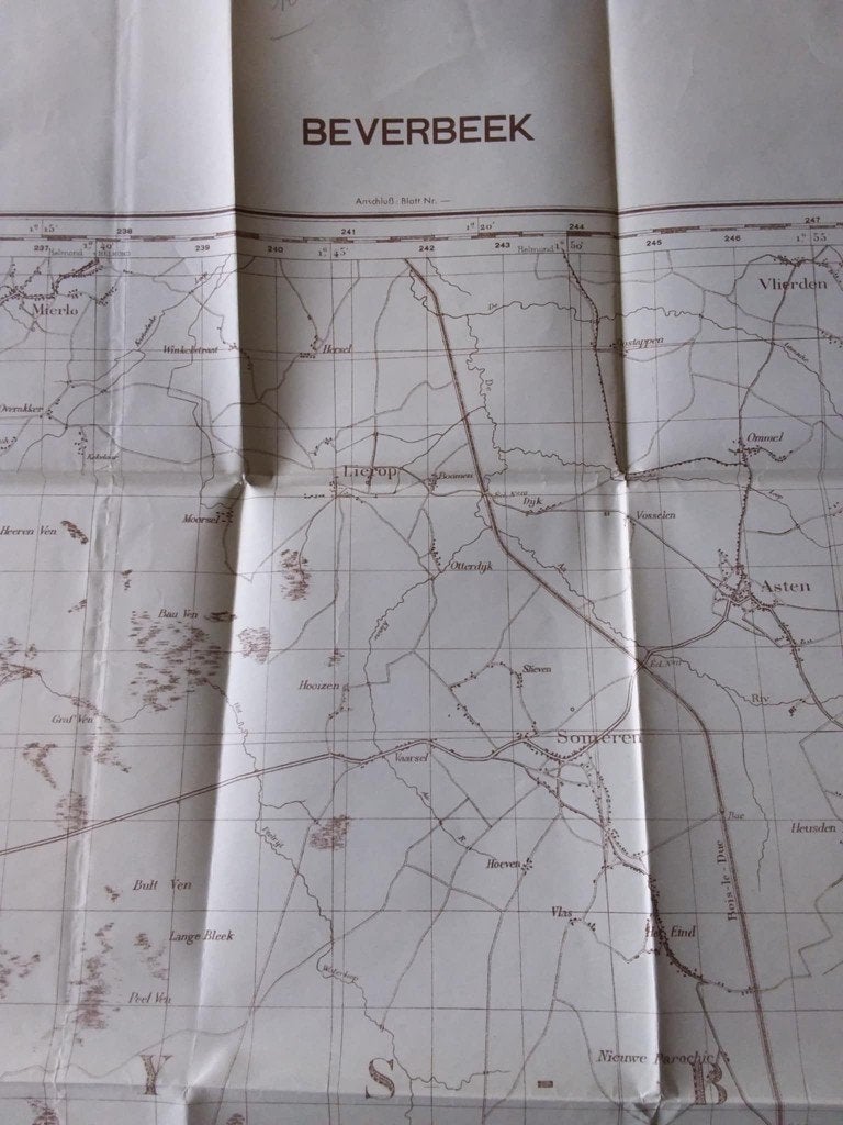 Carte militaire allemande WW2 BEVERBEEK, Envoi, Armée de terre