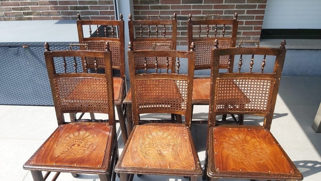 Set van 6 Vintage Luterma Eetkamerstoelen - Art Deco (1920s), Ophalen