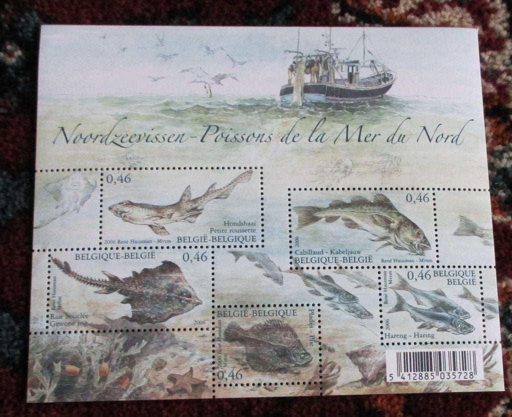 1 blok noordzeevissen, Postzegels en Munten, Frankeerzegel, Ophalen of Verzenden, Zonder stempel, Postfris