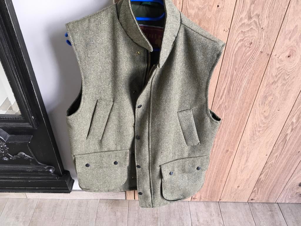 Mooie engelse bodywarmer in tweed, Kleding | Heren, Ophalen, Zo goed als nieuw, Maat 48/50 (M), Groen