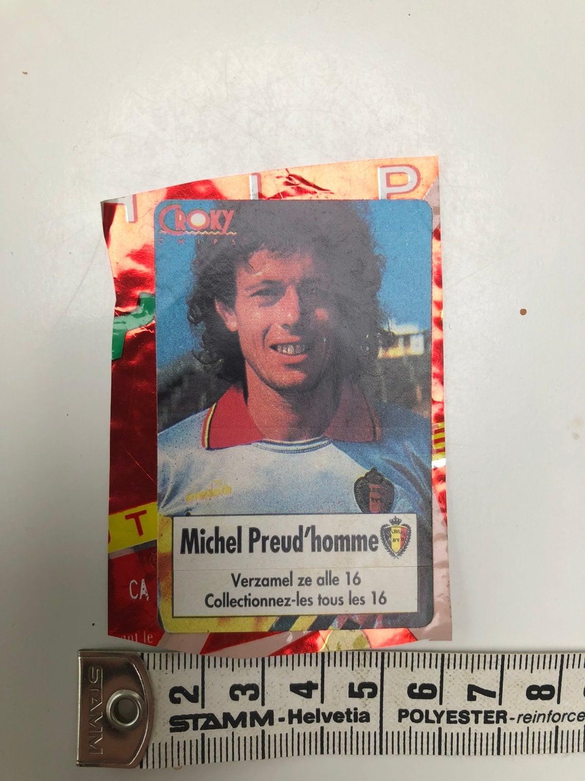 Voetbal Sticker croky chips: Michiel Preud’Homme, Verzamelen, Ophalen of Verzenden, Zo goed als nieuw, Poster, Plaatje of Sticker