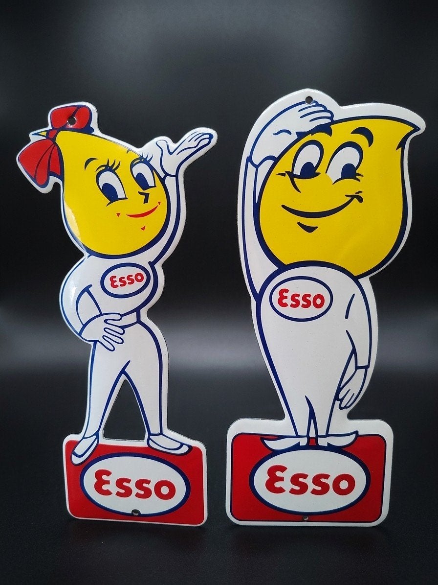 Emaille borden van Esso, Verzamelen, Ophalen of Verzenden, Zo goed als nieuw, Reclamebord