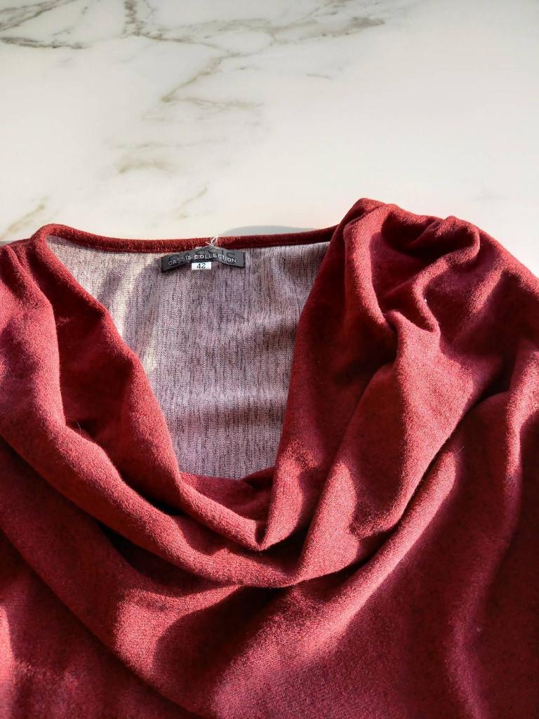 Lange bordeau trui Cassis, Cassis Collection, Comme neuf, Enlèvement, Taille 42/44 (L)