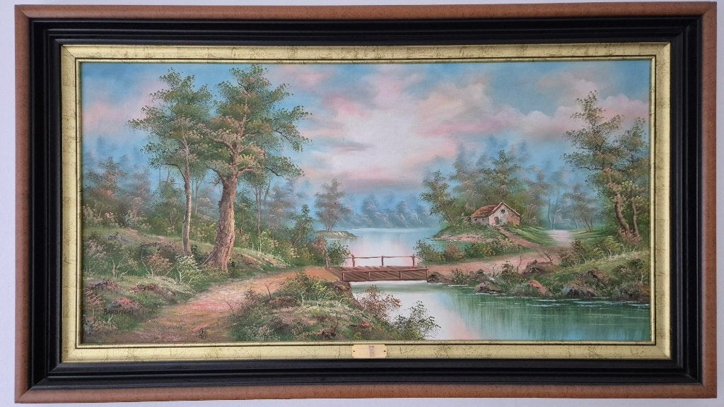 👍   Mooi Prachtig schilderij op doek maat 59 x 118 cm  >>, Ophalen, Doek, Landschap, Klassiek