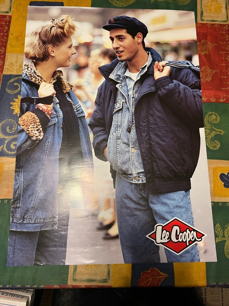 Vintage poster, reclame Lee Cooper, Rechthoekig Staand, Deurposter of groter, Ophalen of Verzenden, Zo goed als nieuw