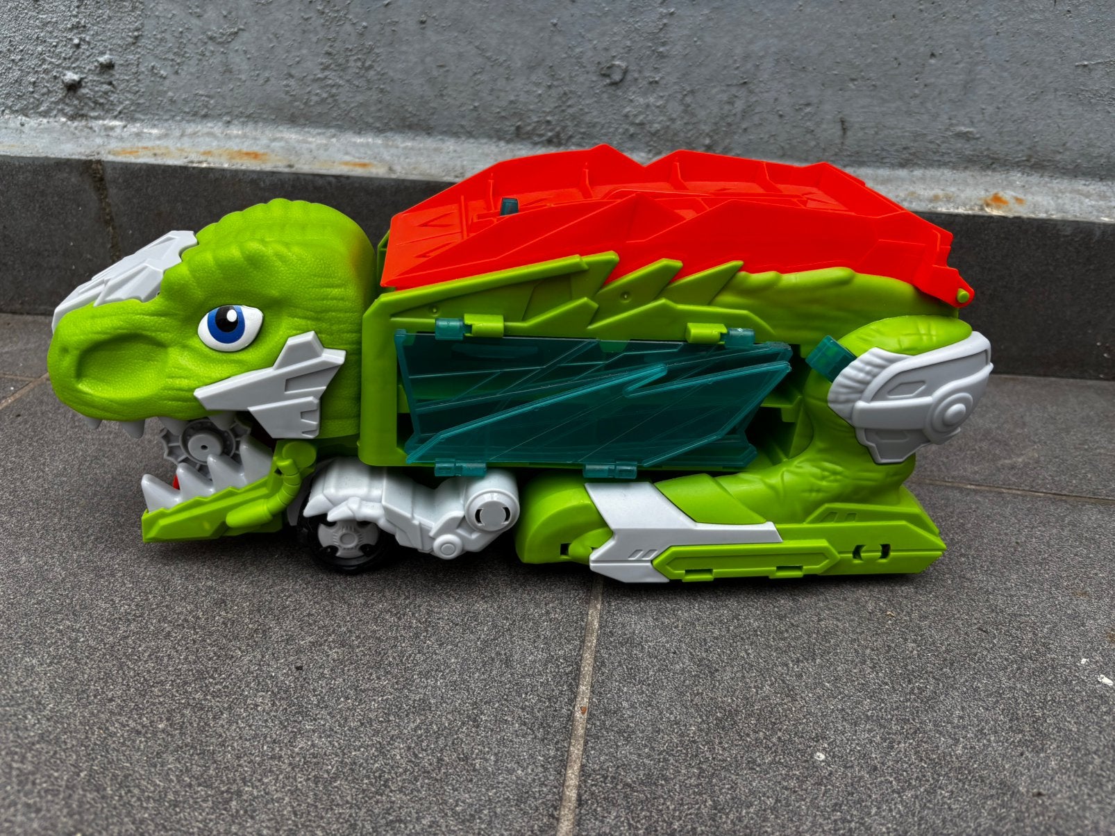 T-REX Car carrier / swallow truck 2in1 GROEN, Enfants & Bébés, Enlèvement ou Envoi, Comme neuf