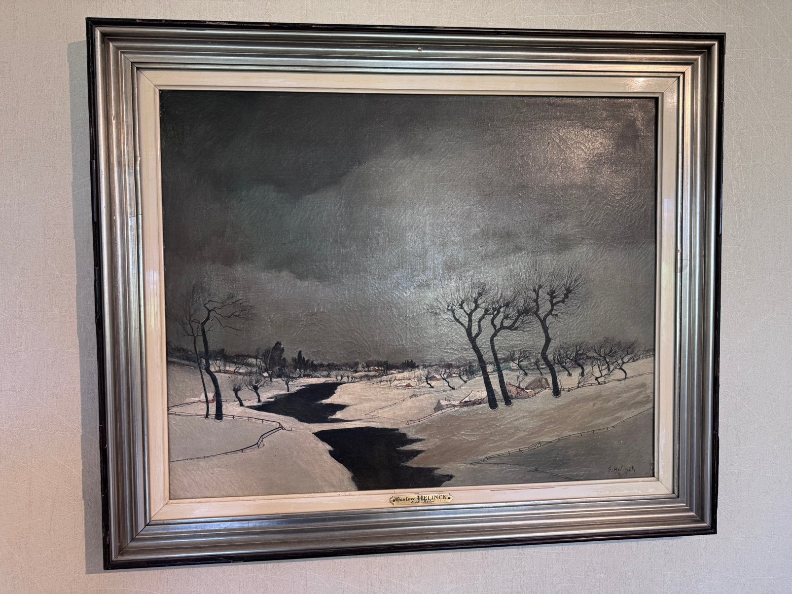 Schilderij Gustave Helinck, Ophalen, Landschap