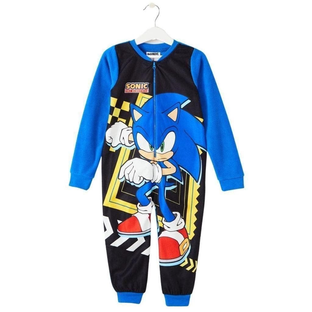 Sonic Onesie Fleece - Maat 98 - 104 - 110 - 116, Sonic, Nacht- of Onderkleding, Nieuw, Ophalen of Verzenden