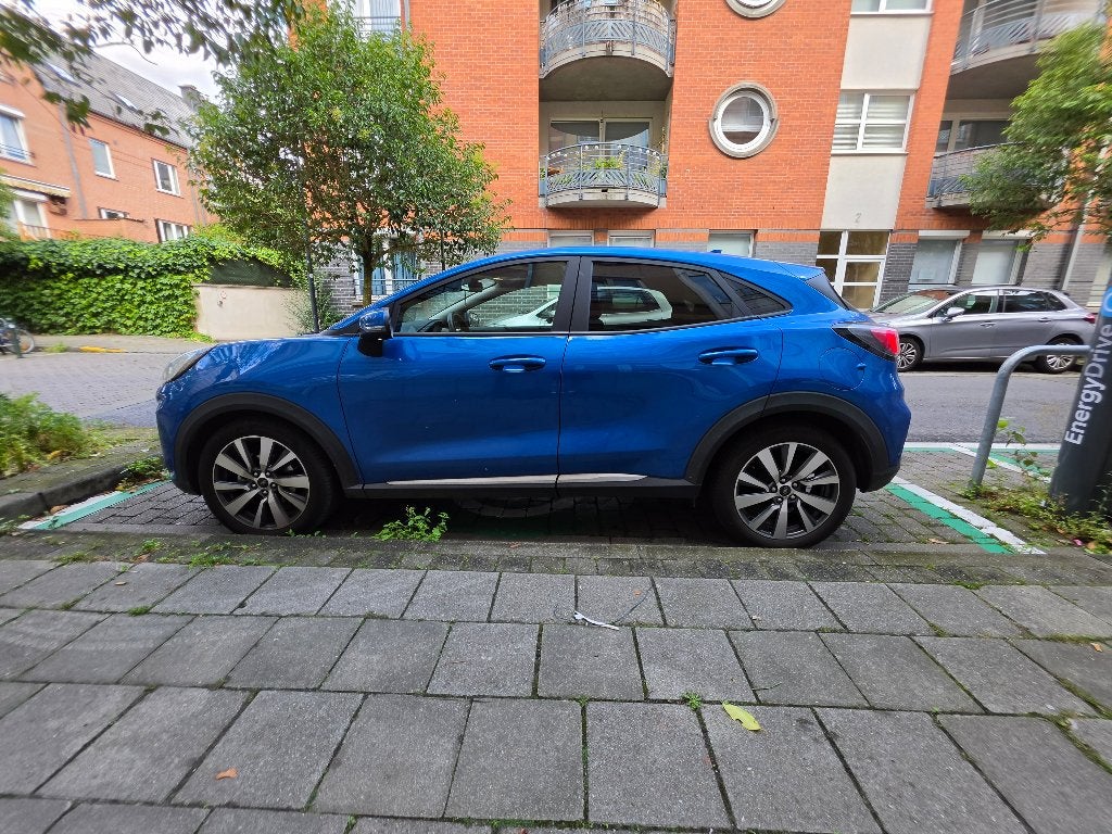 Ford Puma 1.0 Ecoboost Titanium X 17.500km November 2021, Auto's, 1300 kg, Puma, Blauw, Leder en Stof