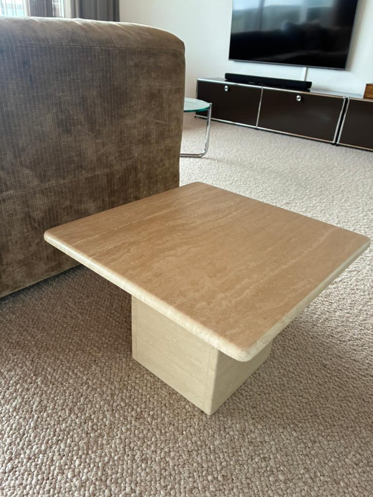Marmeren bijzettafel, Huis en Inrichting, Ophalen, Overige materialen, Gebruikt, 50 tot 100 cm