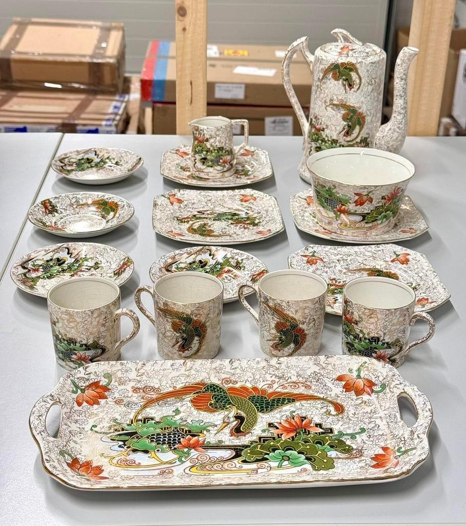 zeldzaam UK Engels Phoenix ware Engeland servies set theepot, Ophalen of Verzenden