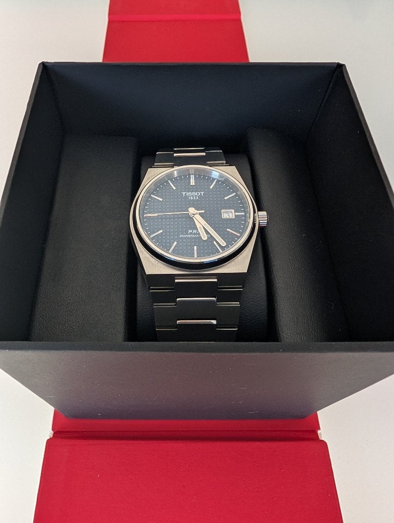 Tissot PRX Powermatic 80 - 40mm, Handtassen en Accessoires, Horloges | Heren, Staal, Gebruikt, Staal, Polshorloge